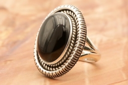 Artie Yellowhorse Black Onyx Sterling Silver Ring